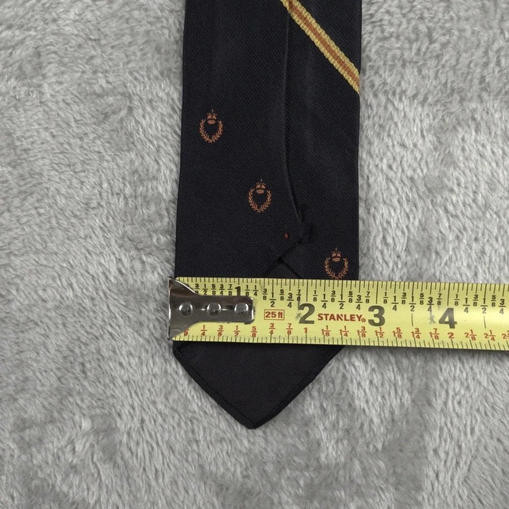 Vintage John Bull Tie Mens Blue Red Striped Crest Silk 70s Preppy Old Money